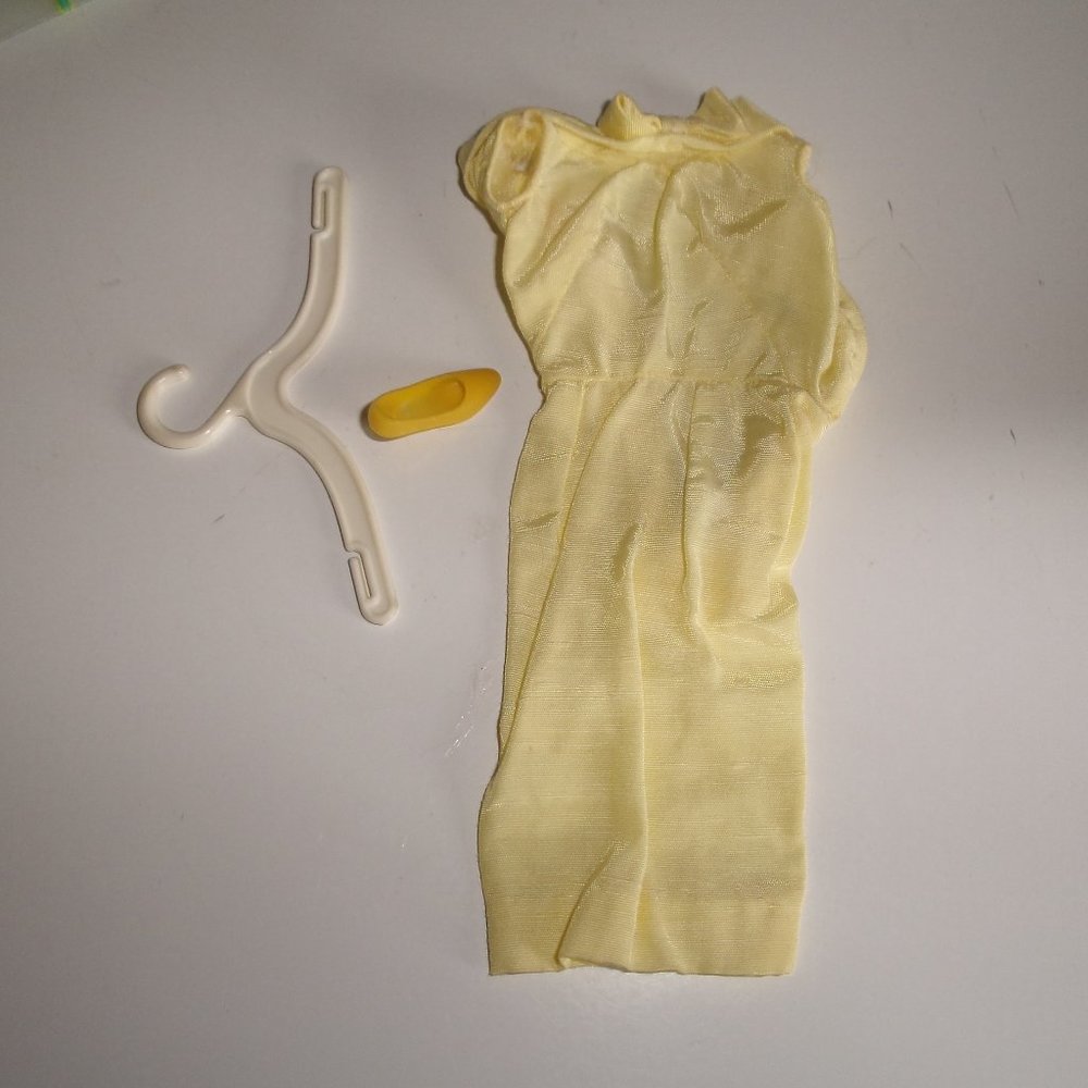 Vintage Barbie doll clothes 1962 yellow silk dress